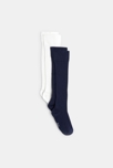 Chaussettes montantes côtelées bleues fille