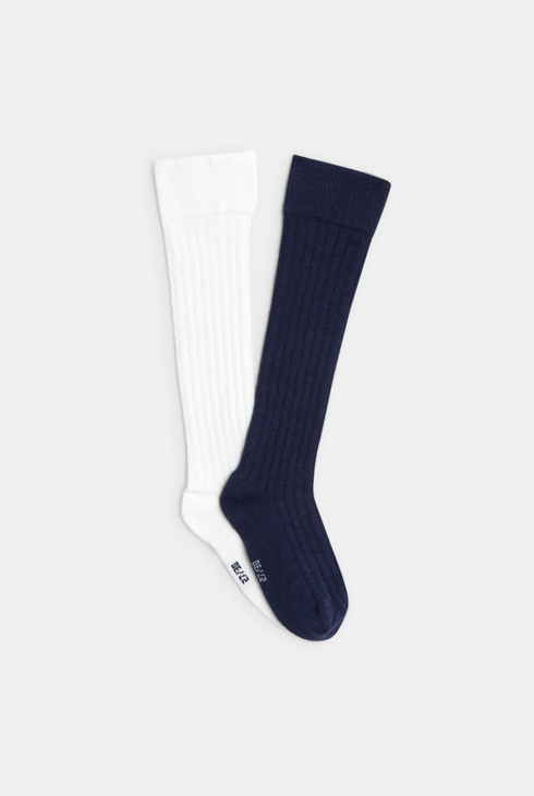 Lange gerippte Socken Blau Mädchen