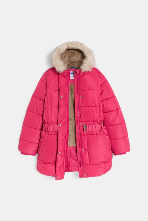Parka matelassée déperlante rose Fille