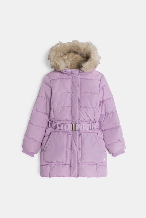 Parka acolchada repelente al agua violeta niña 1