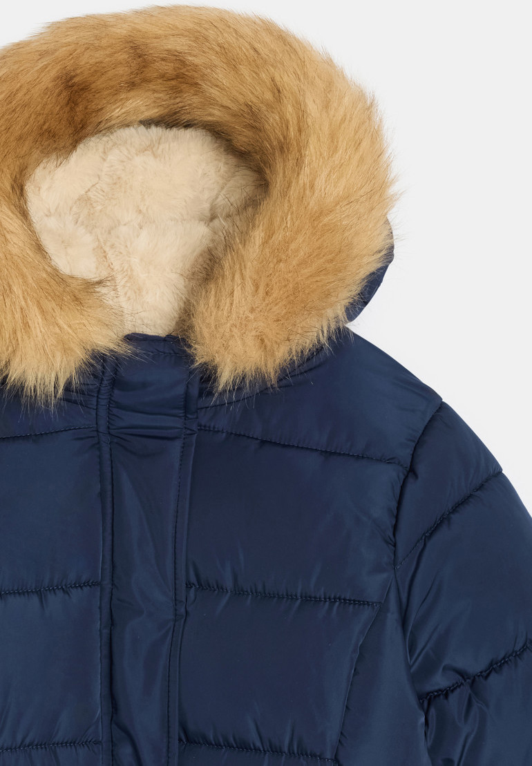 Parka trapuntato idrorepellente blu navy bambina 2