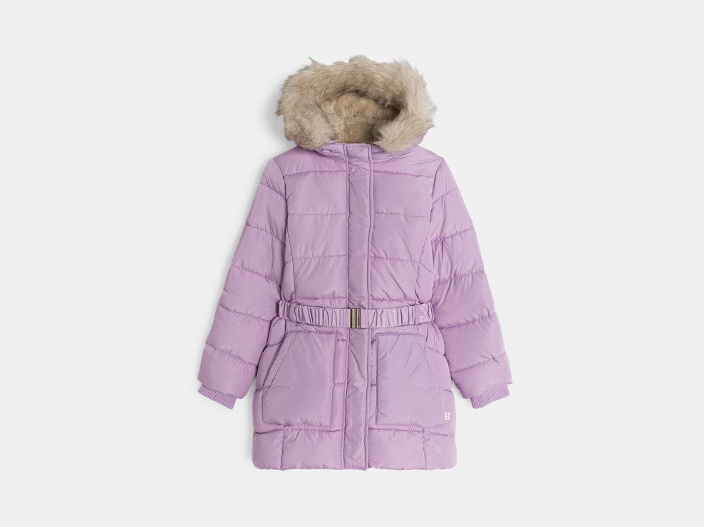 Parka acolchada repelente al agua violeta niña 2