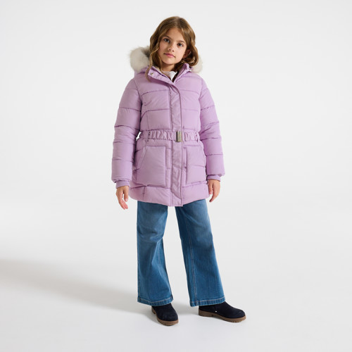Parka Matelassée Déperlante Violette Fille - Violet Tres Clair - 6A - OKAIDI