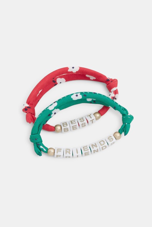 Girls' red slogan bracelets (set of 2) 2