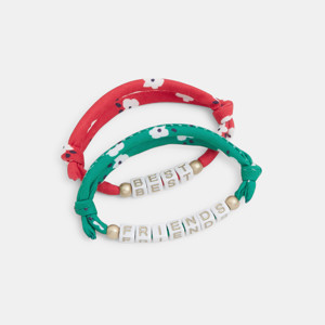 Bracelet à message (lot de 2) rouge fille