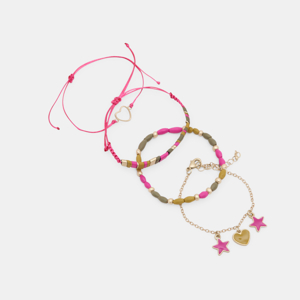 Girl's pink patterned bracelets (set of 4) 1