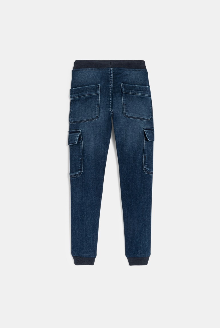 【HI FI FNK】Set Blue Cargo Denim double-pocket-flared-cargo-