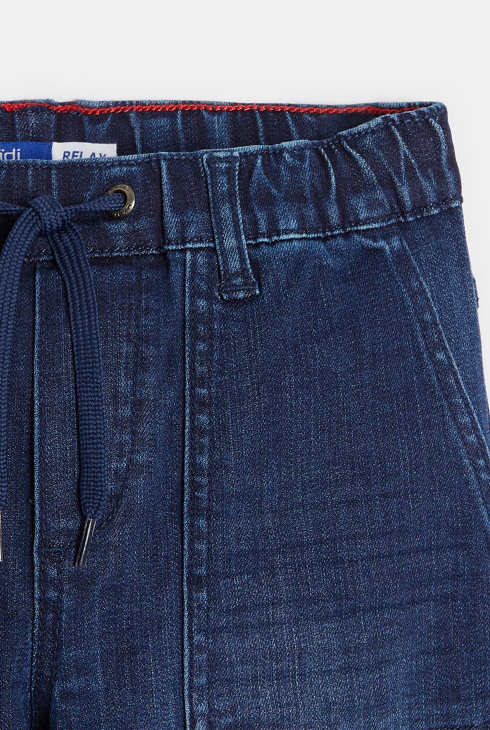 Blaue Jeans mit elastischem Bund, lässiger Schnitt, Jungen