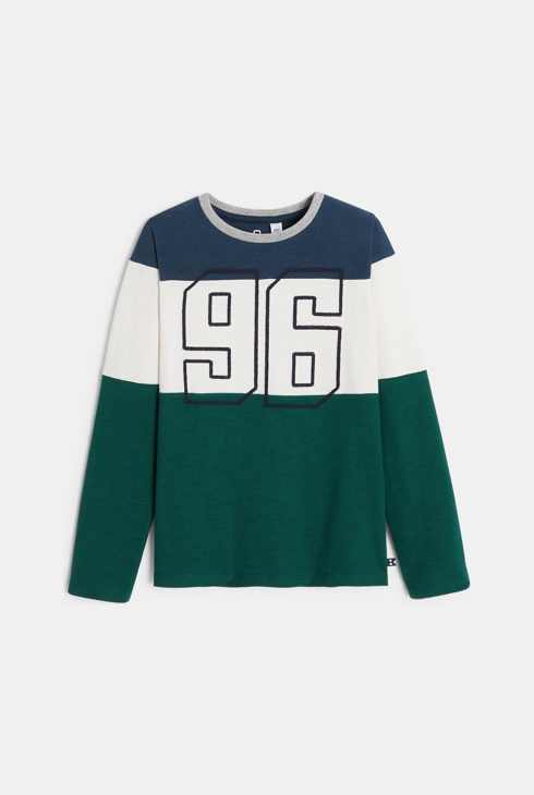 Langärmeliges grünes T-Shirt "96" für Jungen 1