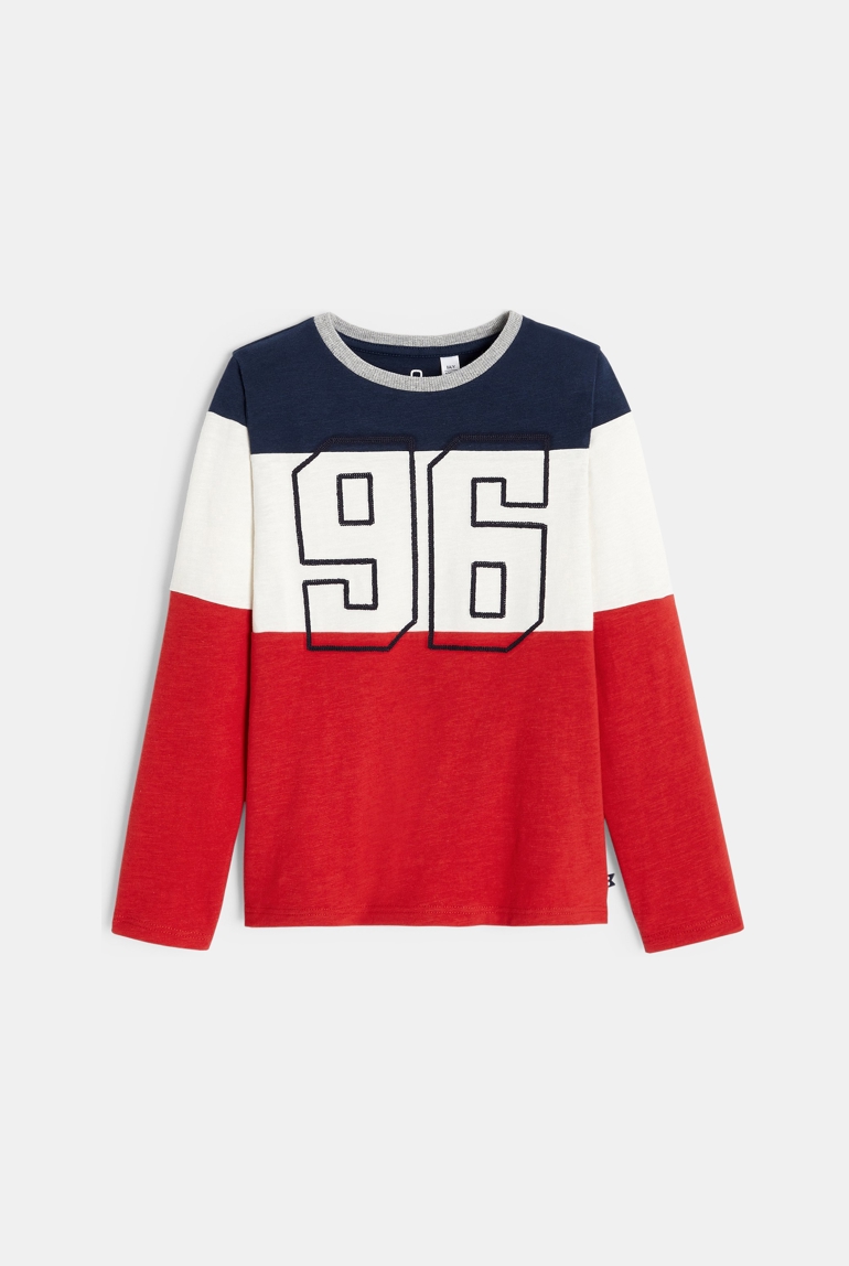 T-shirt manches longues "96" rouge garçon 1