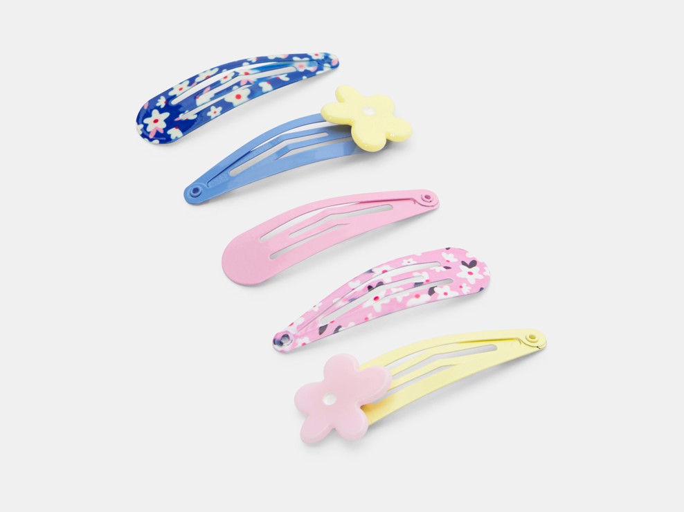 Barrettes clic clac fantaisie (lot de 6) jaune fille 1