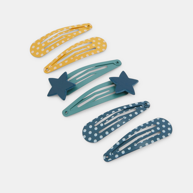Barrettes clic clac fantaisie (lot de 6) rose fille -