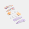 Barrettes clic clac fantaisie (lot de 6) violet fille