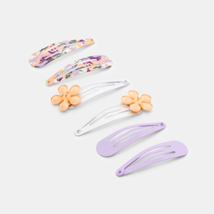 Barrettes clic clac fantaisie (lot de 6) violet fille 1