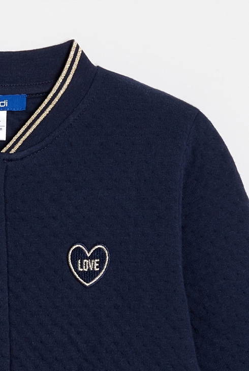 Blaues Molton-College-Sweatshirt für Mädchen