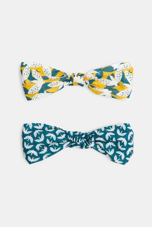Headband imprimé (lot de 2) jaune fille 1