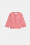 Sweat zippé molleton patch cœur rose bébé fille 1