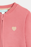Sweat zippé molleton patch cœur rose bébé fille 2