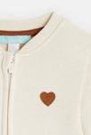 Sweat zippé molleton patch cœur beige bébé fille 2