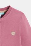 Sweat zippé molleton patch cœur rose bébé fille 2