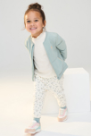 Sudadera muletón con cremallera parche corazón verde bebé niña 4