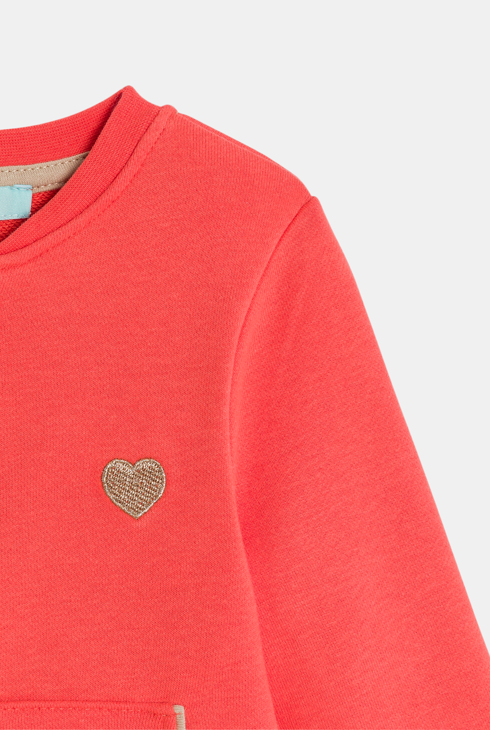 Oranges Baby-Sweatshirt aus Molton mit Reißverschluss für Mädchen
