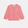 Sweat zippé molleton patch cœur rose bébé fille