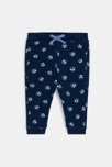 Jogging molleton fleurs bleu bébé fille