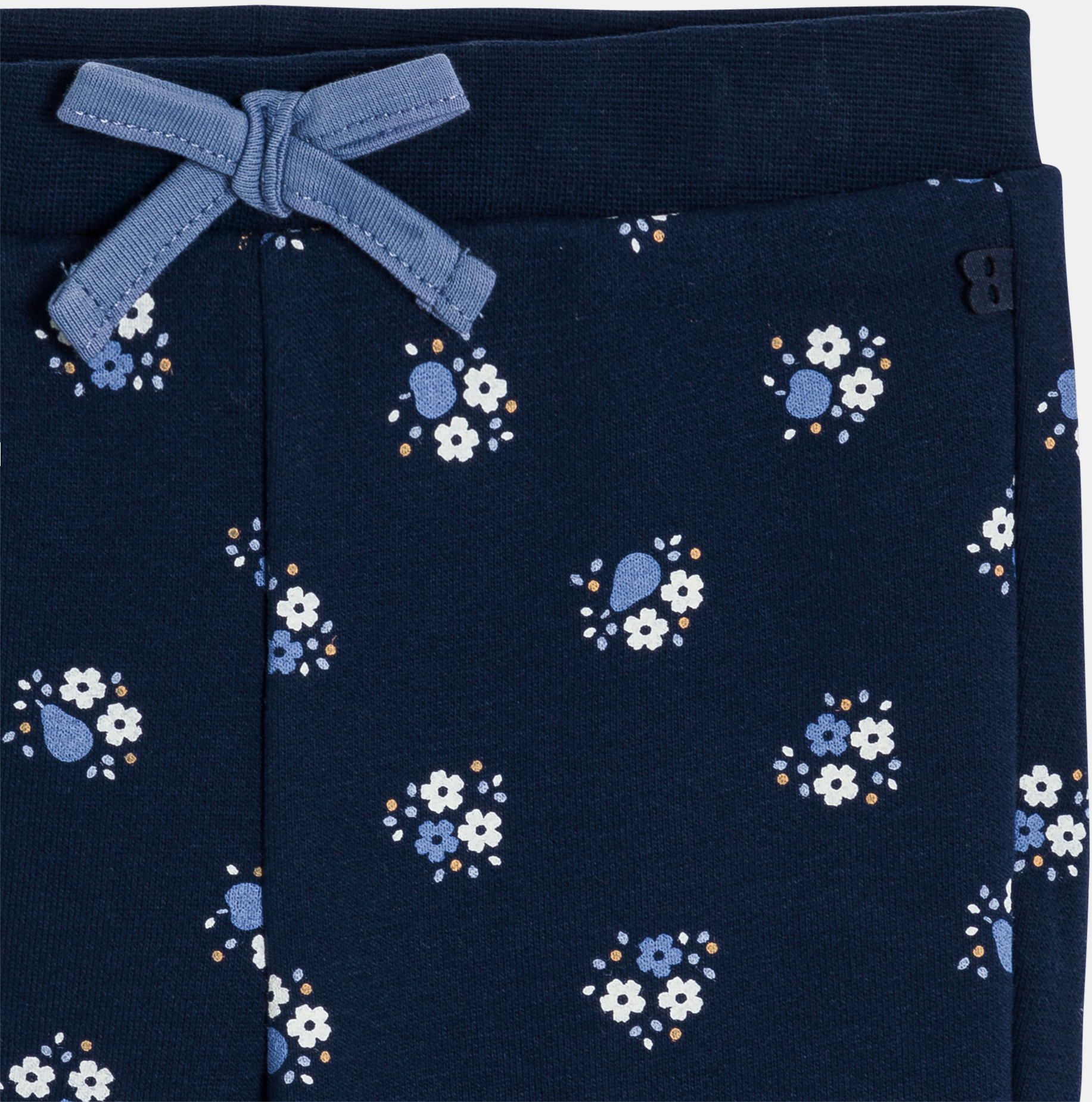 Jogging molleton fleurs bleu bébé fille