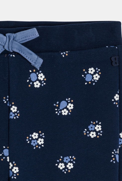 Jogging molleton fleurs bleu bébé fille