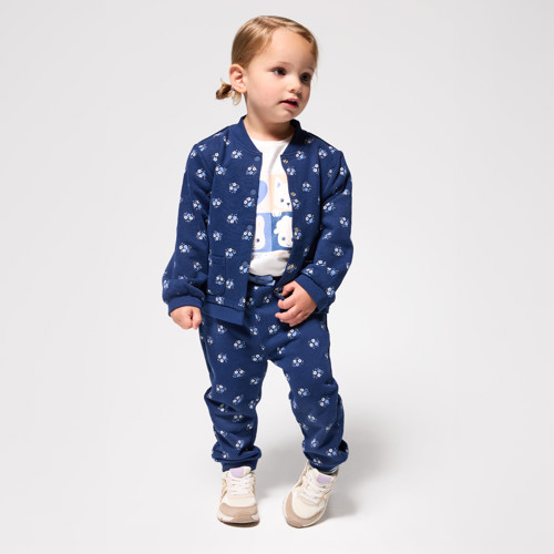 Jogging Molleton Fleurs Bleu Bébé Fille - Imprimé Bleu - 12M - OBAIBI
