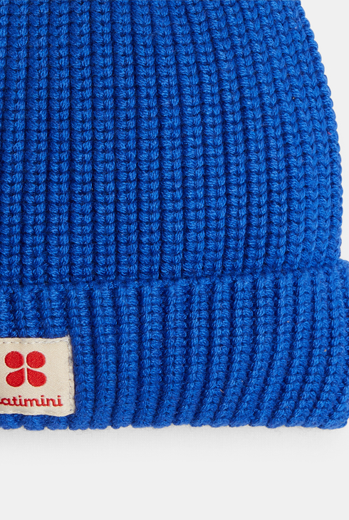 Bonnet bébé en maille tricot bleu azulejos Catimini