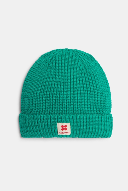 Bonnet bébé en maille tricot vert cèdre Catimini 1