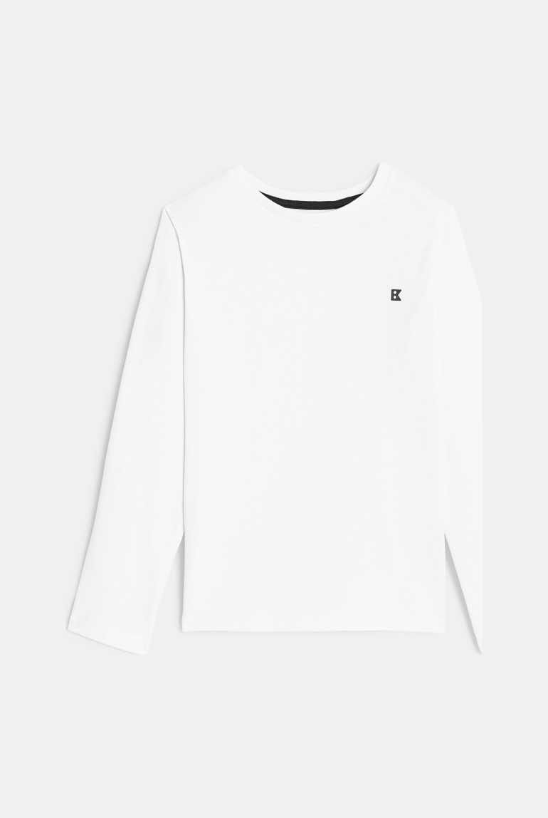 T-shirt manches longues uni blanc garçon 1