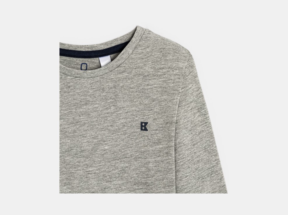 Einfarbiges Langarm-T-Shirt Jungen 2