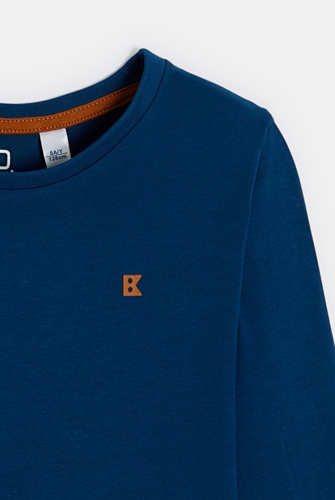 Effen smaragdgroen T-shirt met lange mouwen voor jongens 2