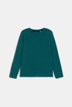 T-shirt manches longues uni vert Garçon