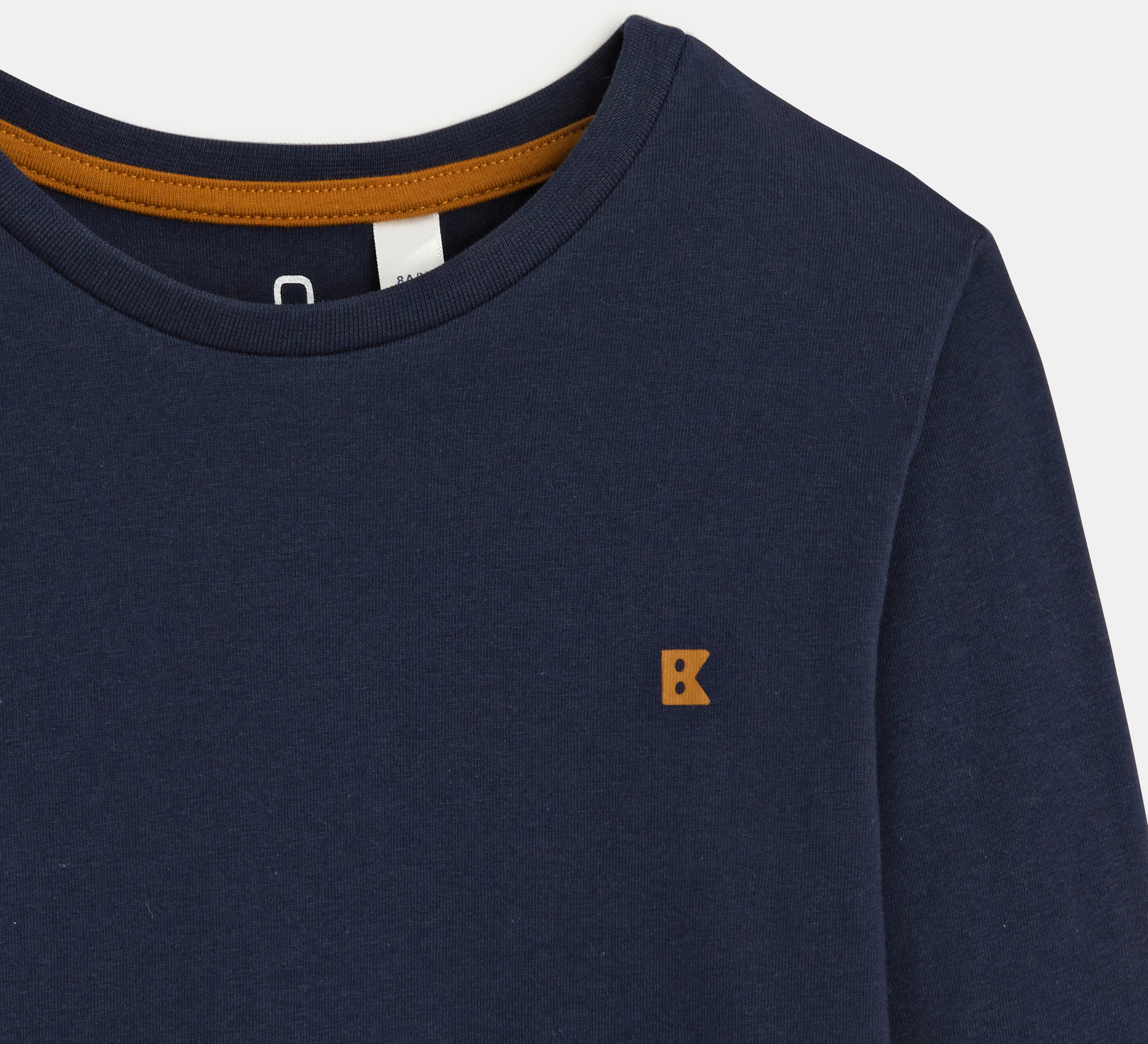 Jednobojna plava majica dugih rukava za dječake 2