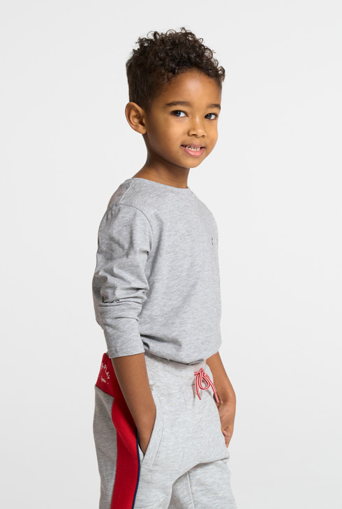 T-shirt manches longues uni gris garçon 1