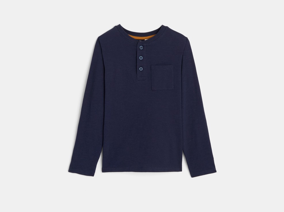 T-Shirt mit Knopfleiste Blau Jungen 1