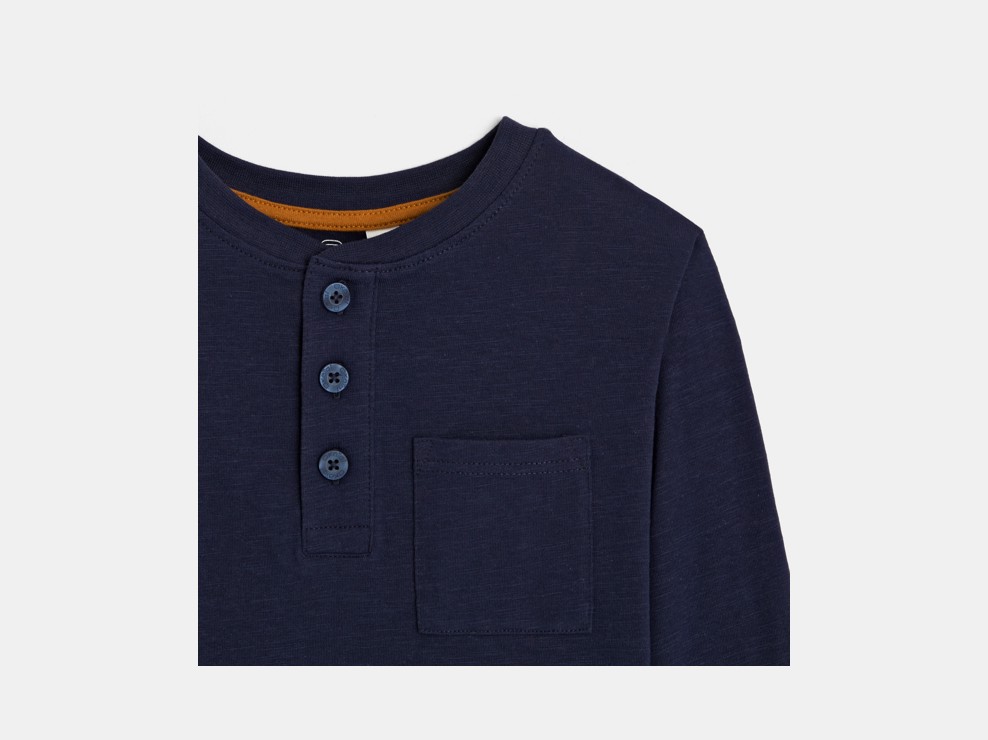 T-Shirt mit Knopfleiste Blau Jungen 2