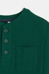 T-shirt à col boutonné vert garçon 2