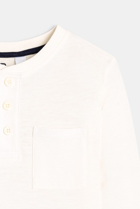 T-Shirt mit Knopfleiste Weiß Jungen 2