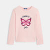 T-shirt manches longues motif papillon rose fille