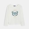 T-shirt manches longues motif papillon blanc fille