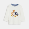 T-shirt coton automne brodé blanc bébé garçon