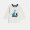 T-shirt coton automne blanc bébé garçon