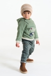 Sweat molleton à capuche vert bébé garçon 4