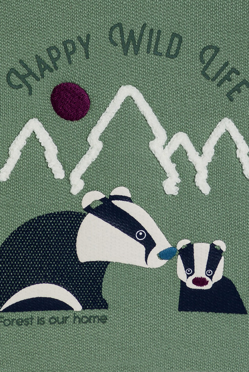 Zelen fantovski pulover iz flisa s kapuco za dojenčke 2