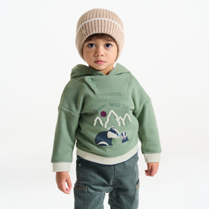 Baby boy's green fleece hoodie 1